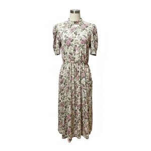 Ronnie Nicole Floral Midi Dress Size 10 Vintage 90s Made in USA Cottagecore